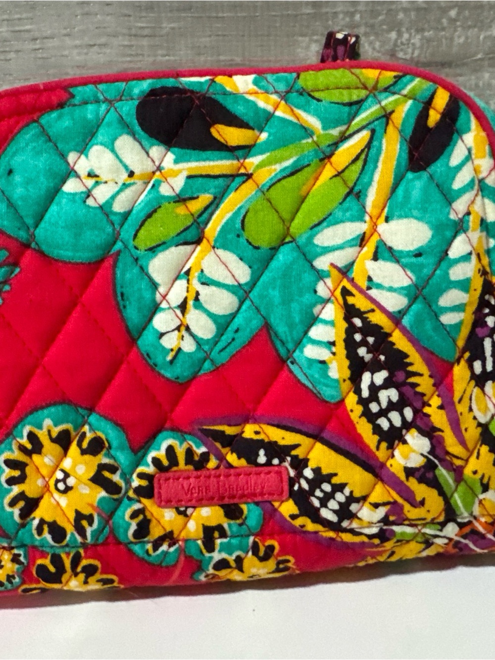 Vera Bradley Hot Pink Floral Quilted Cosmetic Case